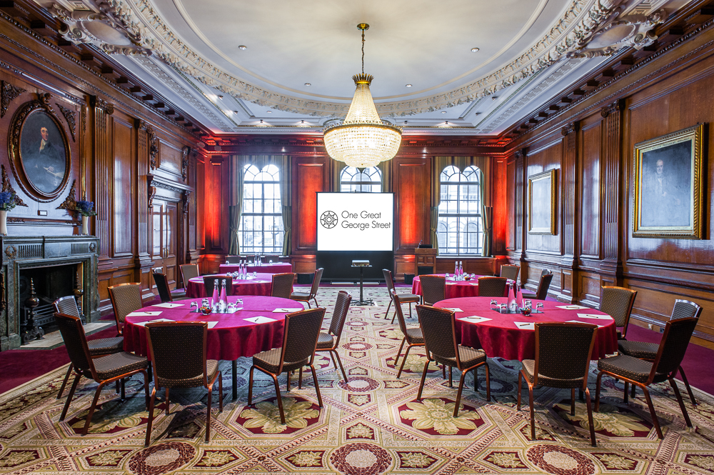 Council Room at One Great George Street, elegant venue for corporate meetings and events.