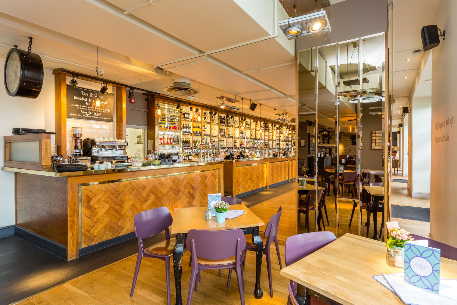 Stylish café bar at All Bar One Butlers Wharf, perfect for networking events and meetings.