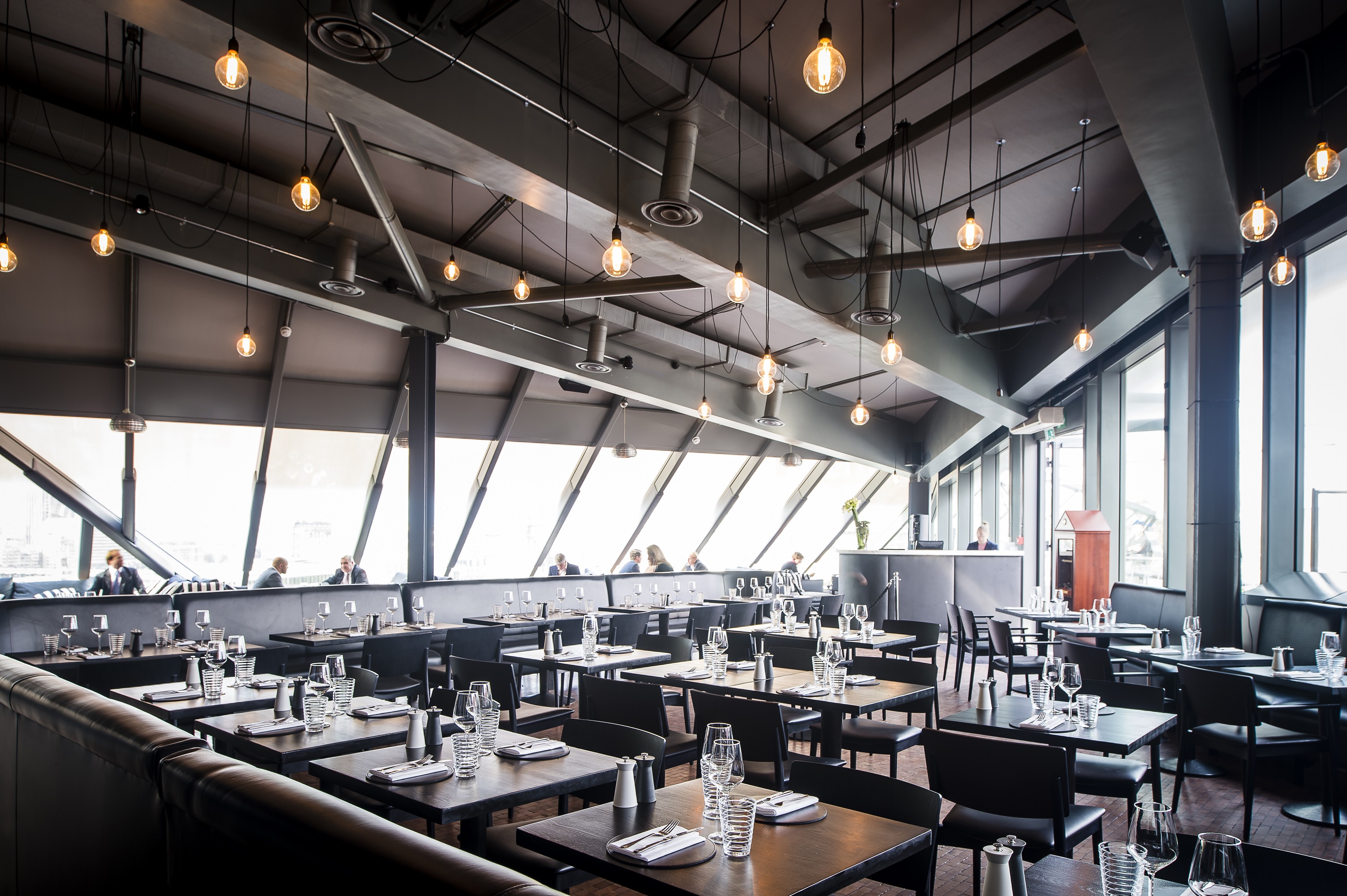 Modern industrial restaurant venue in Madison, ideal for events and gatherings.