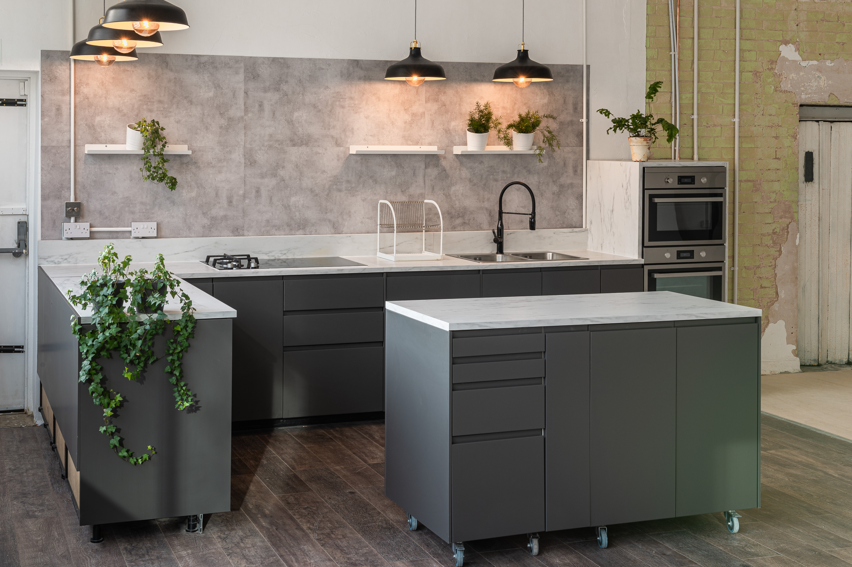 Modern kitchen in Studio 1, 69 Drops Studios for culinary events and workshops.