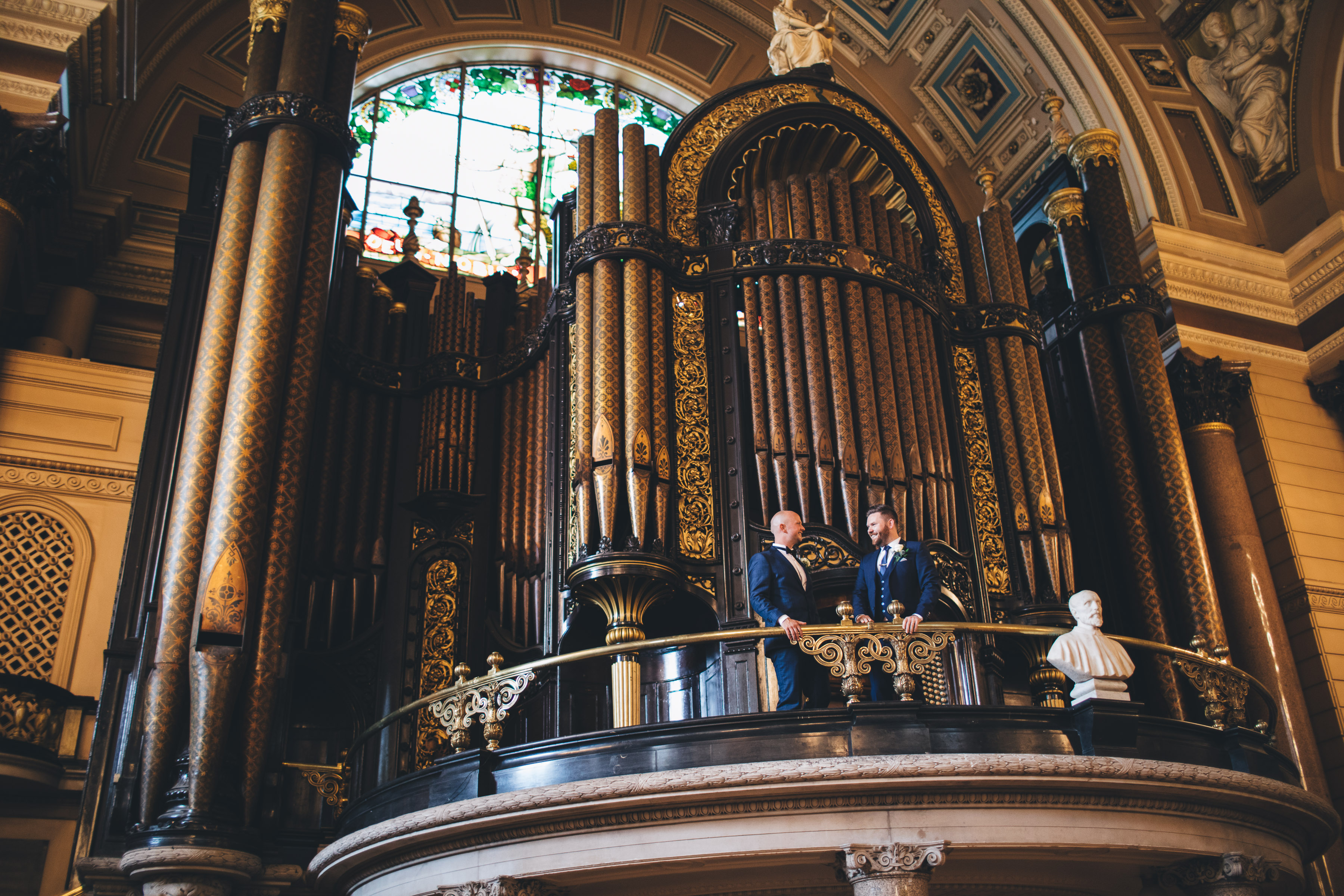 Great Hall in St George's Hall with ornate pipe organ, perfect for ceremonies and performances.
