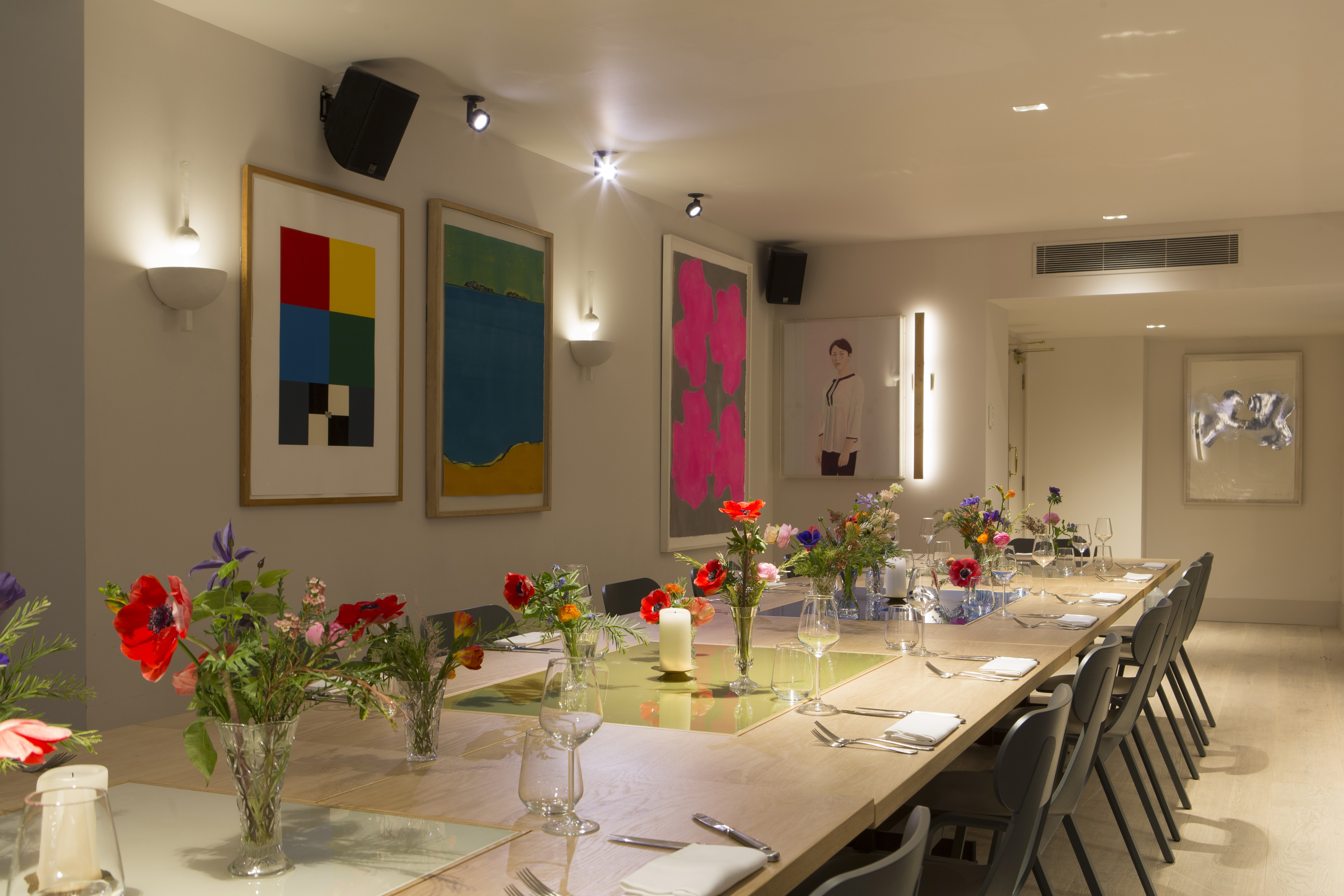 Stylish Gennaro Room at The Groucho Club, perfect for corporate meetings and private events.