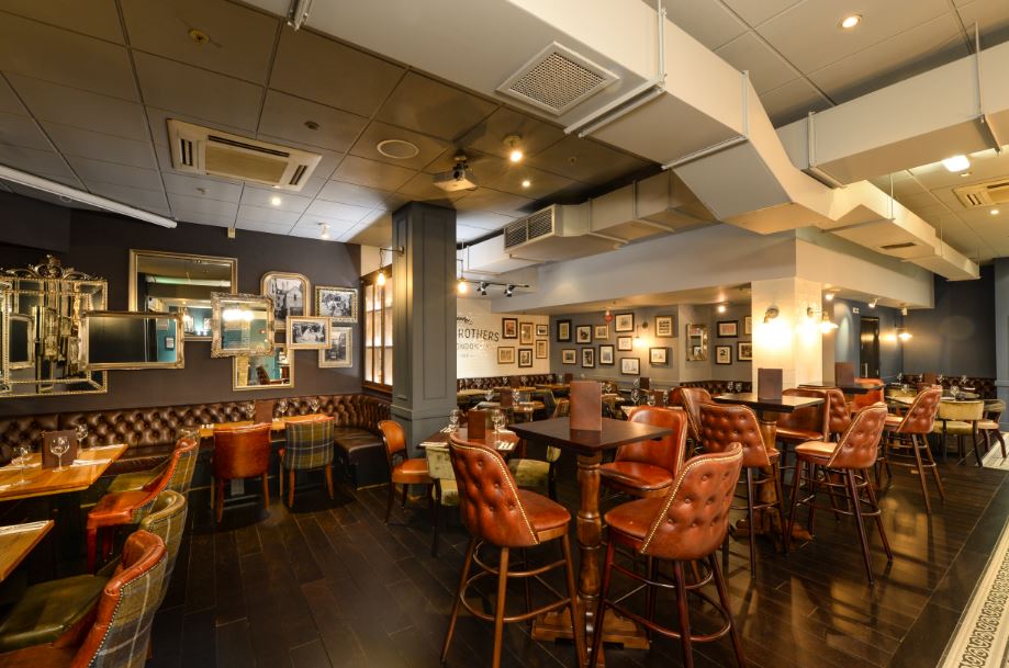 Stylish restaurant setting at Balls Brothers for networking events and meetings.