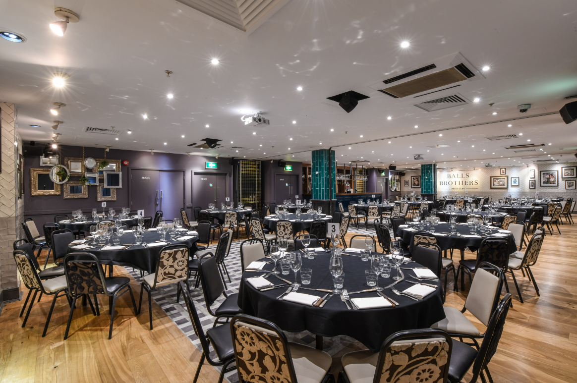 Minster Suite at Balls Brothers: elegant event space for corporate meetings and dinners.