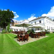 John Evelyn Room at West Lodge Park Hotel, elegant outdoor venue for summer events.
