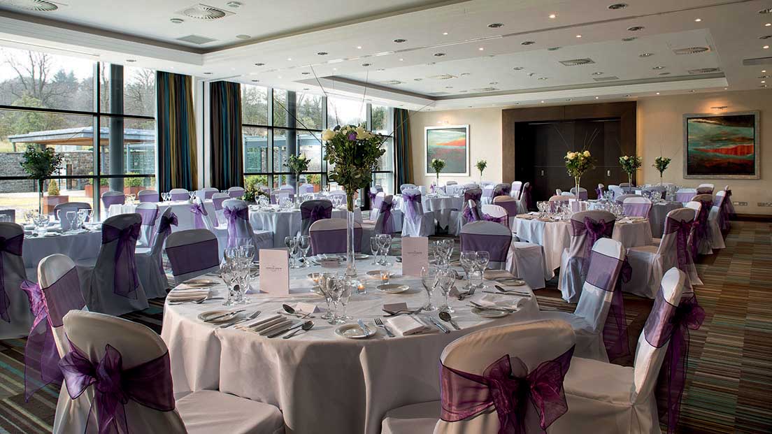 Elegant banquet hall at Norton House Hotel, perfect for weddings and corporate events.