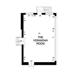 Verandah Room floor plan at Norton House Hotel for versatile meetings and events.