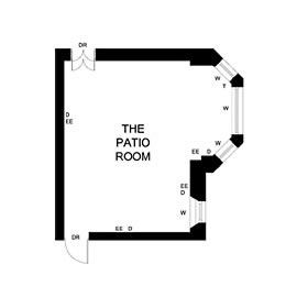 Patio Room floor plan at Norton House Hotel, ideal for events and meetings.