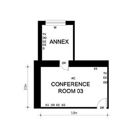Conference room floor plan at Norton House Hotel & Spa for events and gatherings.