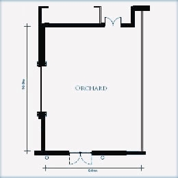 Orchard event space floor plan at Norton House Hotel & Spa for meetings and gatherings.