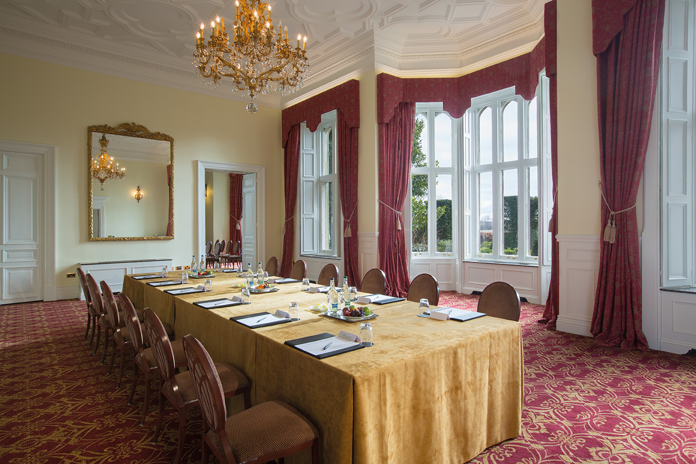 Elegant meeting room at Fawsley Hall Hotel & Spa, perfect for corporate events.