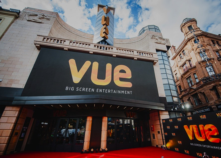 Vue West End Leicester Square cinema screens for film premieres and corporate events.