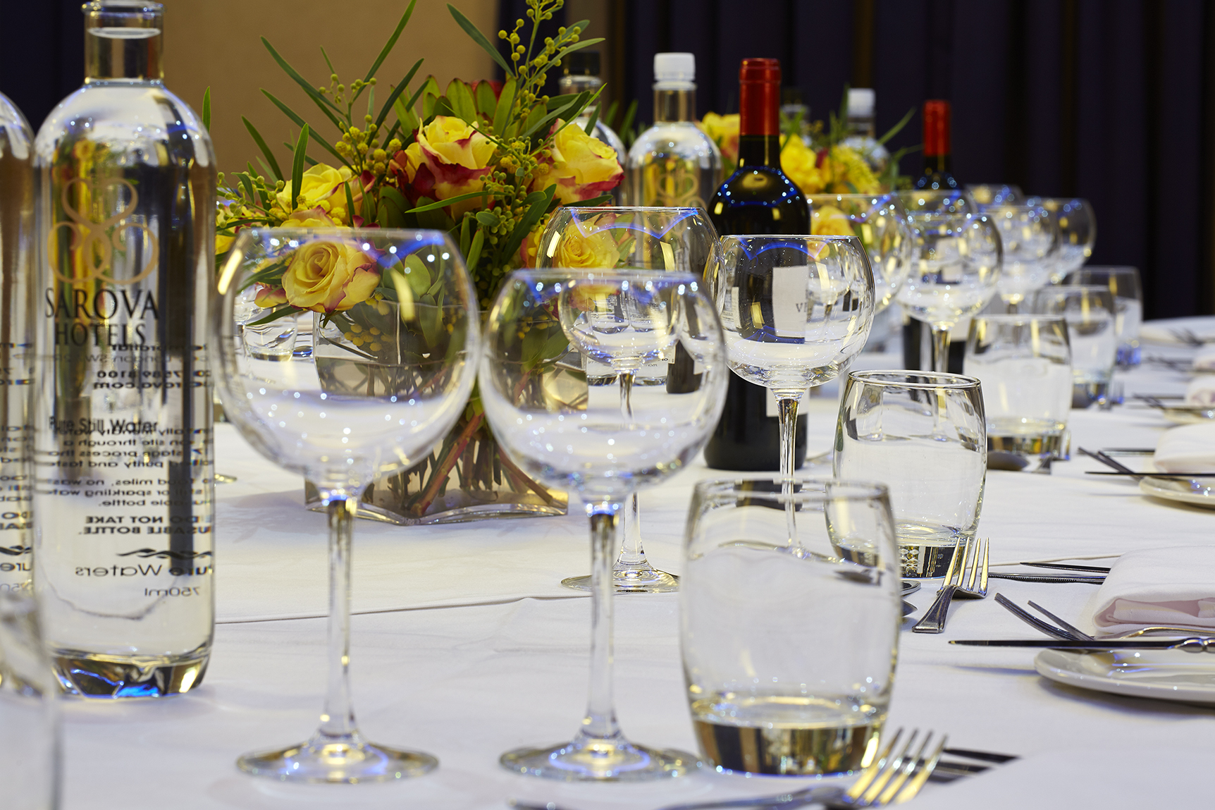 Elegant dining table setup in James Suite, The Rembrandt for events and meetings.