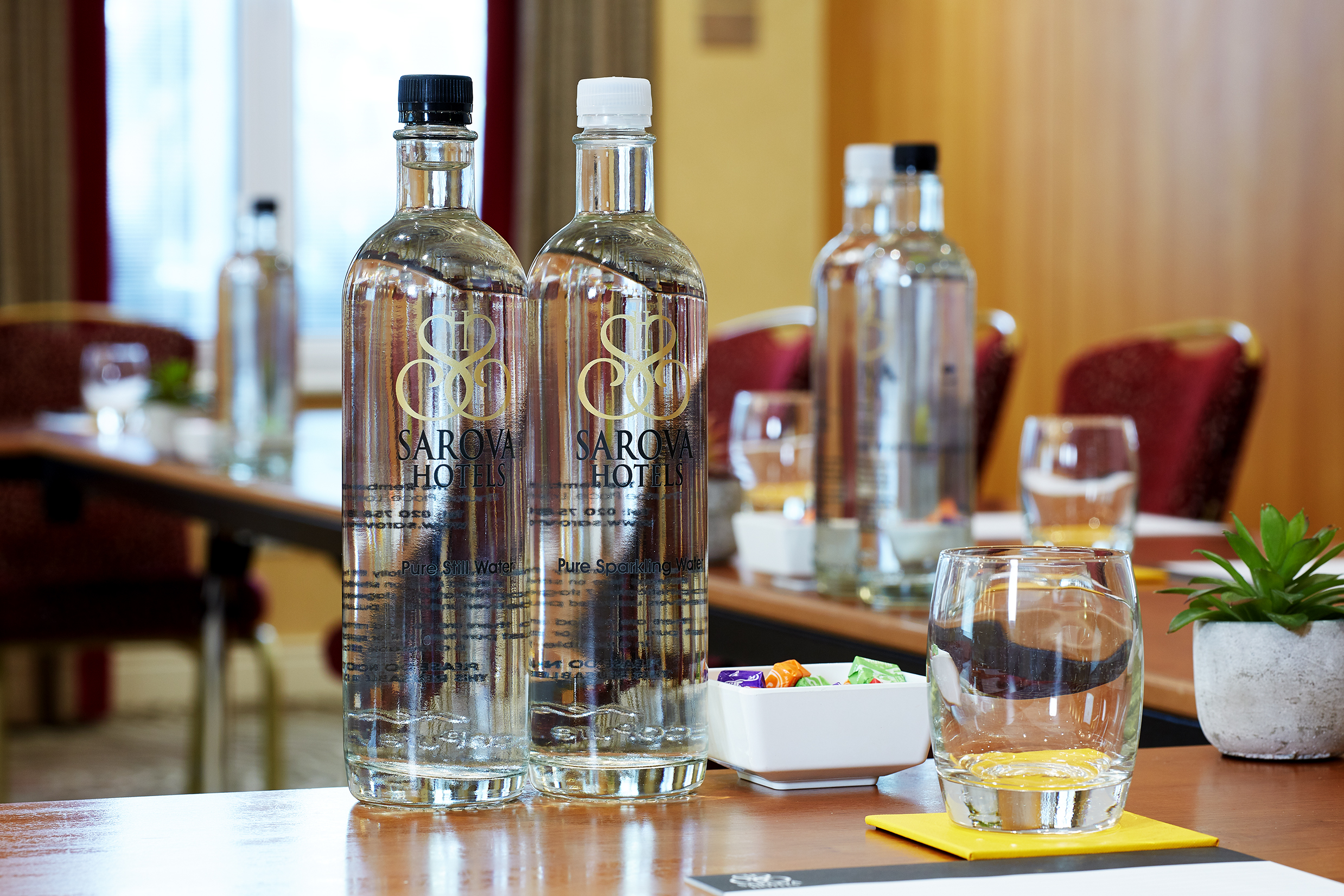 "Elegant meeting setup in Elizabeth suite at The Rembrandt with stylish refreshments."