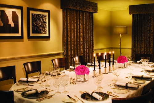 Elegant dining table at Wharfedale, perfect for intimate dinners and corporate events.
