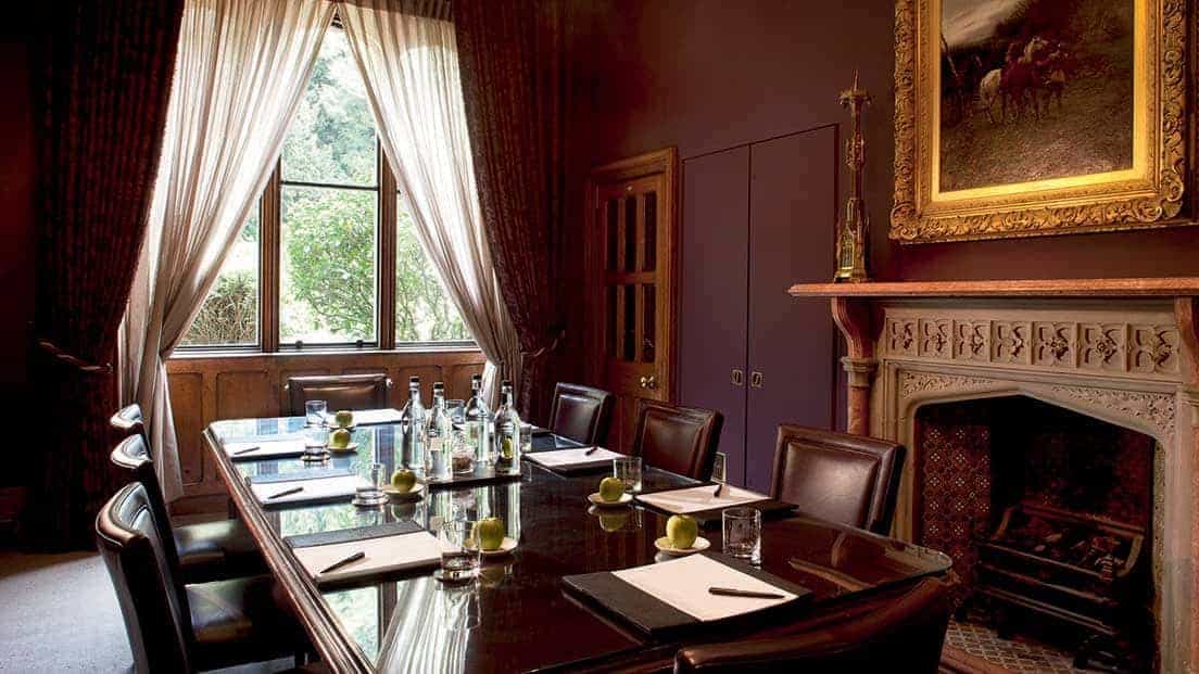 Elegant meeting room at Nutfield Priory, perfect for strategic planning sessions.