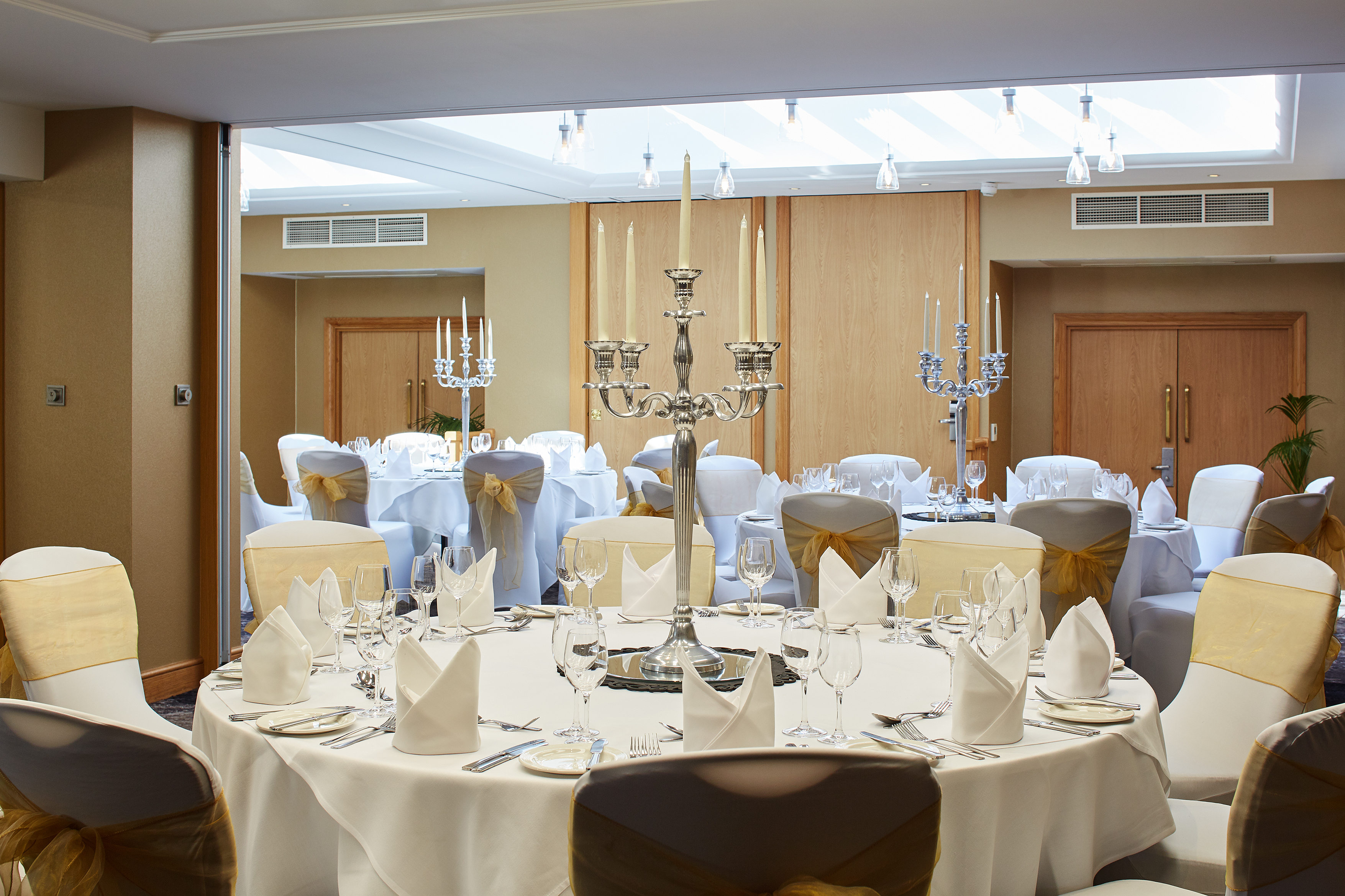 Elegant banquet room at The Bull Hotel, ideal for weddings and corporate events.