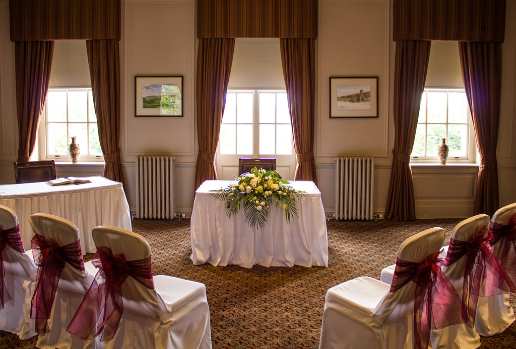 Presidents lounge at Crathorne Hall Hotel, elegant meeting room for events and gatherings.