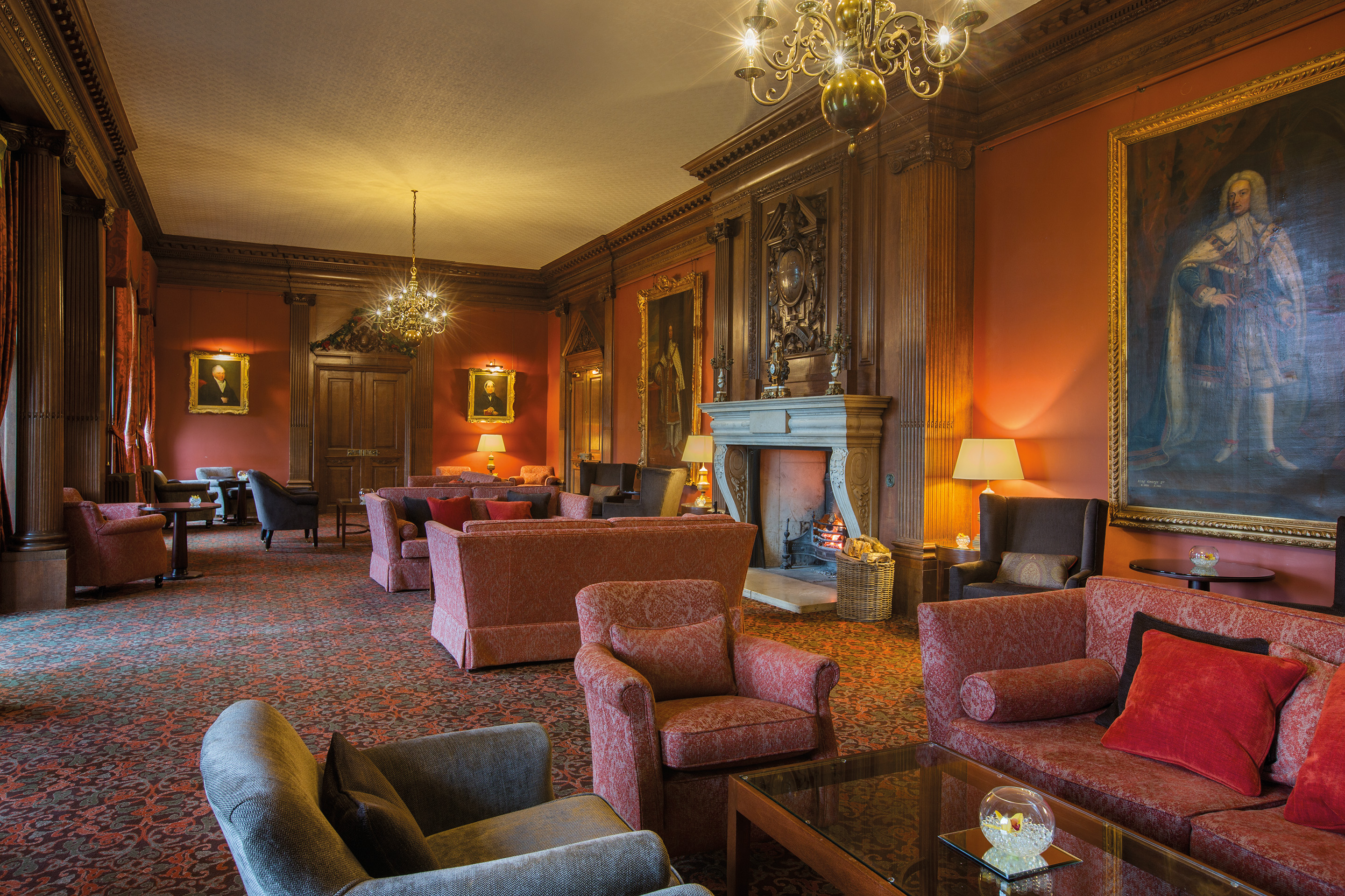 Elegant lounge at Crathorne Hall Hotel, perfect for networking events and meetings.