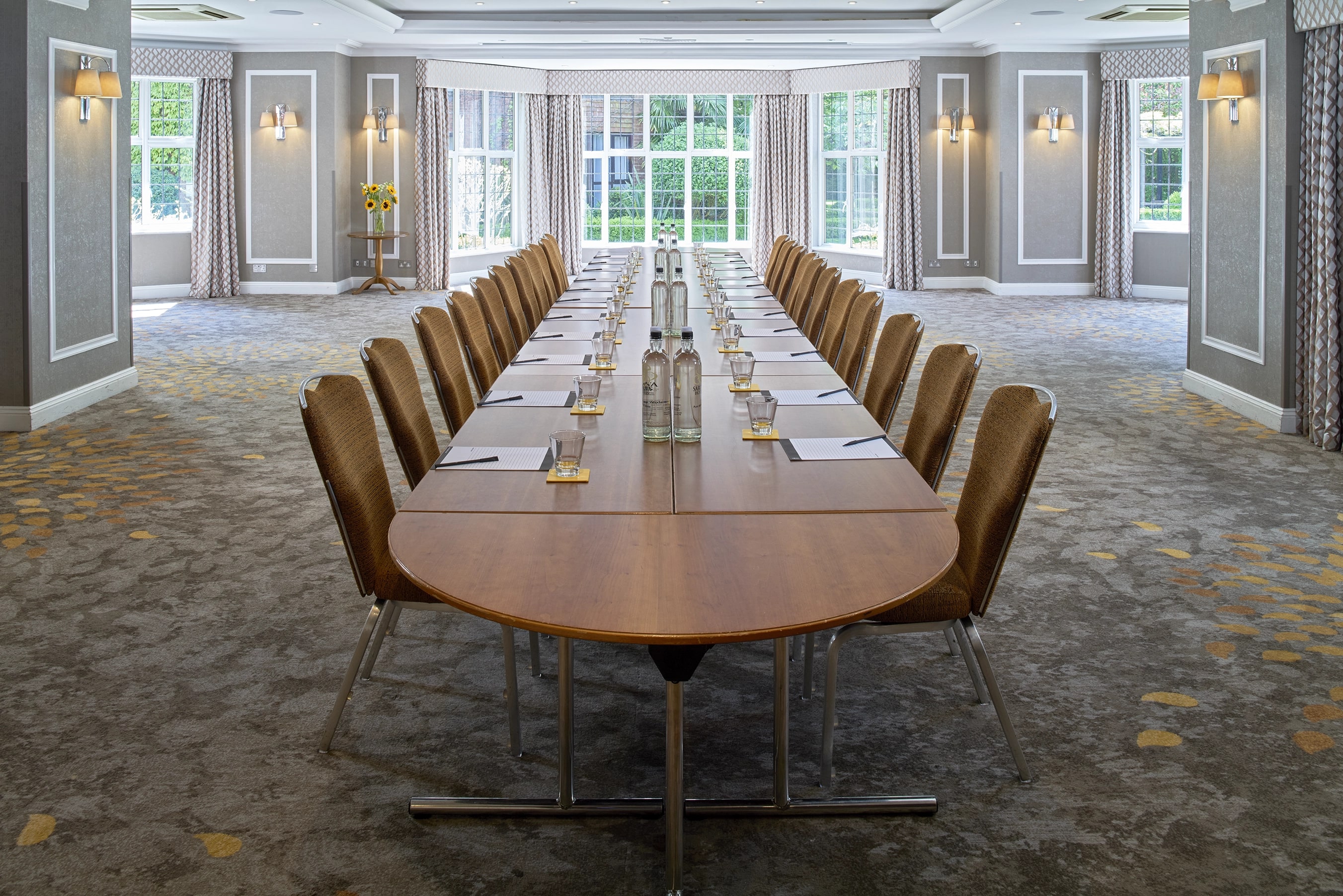 Bulstrode Suite meeting room with elegant table, perfect for corporate events and workshops.