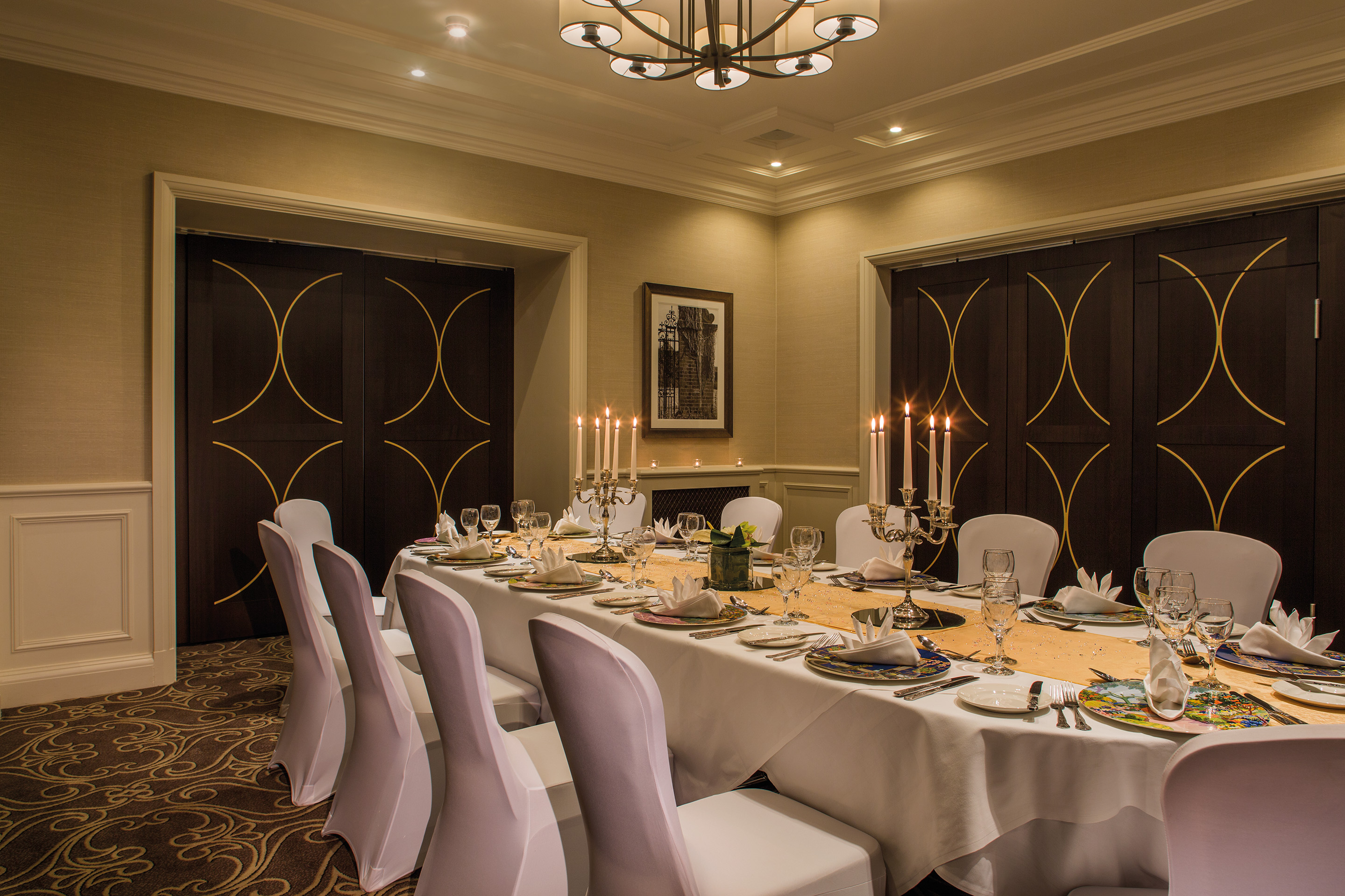 Elegant dining room at Crathorne Hall Hotel, perfect for corporate dinners and gatherings.