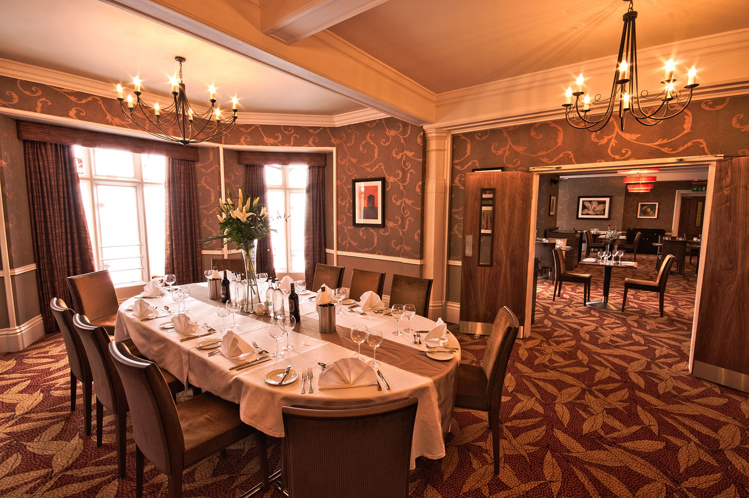 Elegant Garden Suite meeting space at The Abbey Hotel, perfect for upscale events.
