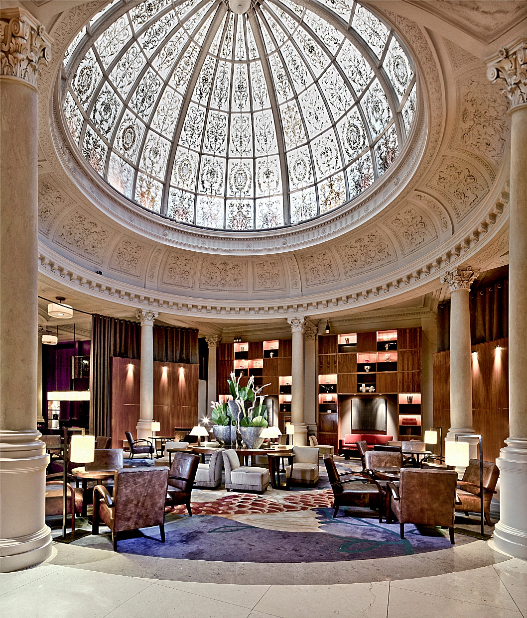 Dome Lounge at Threadneedles Hotel, elegant glass dome for networking events.