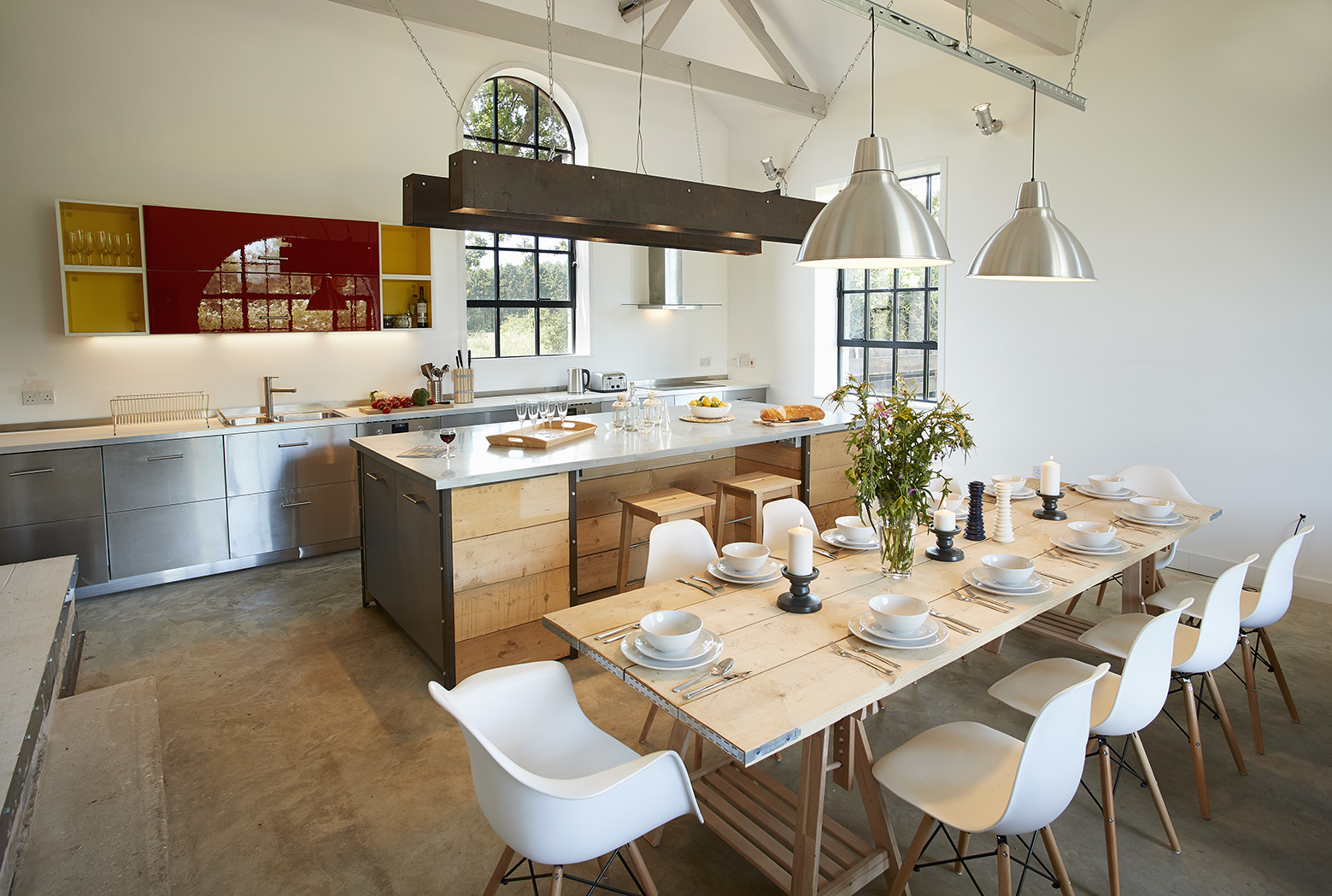 Modern kitchen at The Pumphouse, ideal for culinary events and team-building activities.