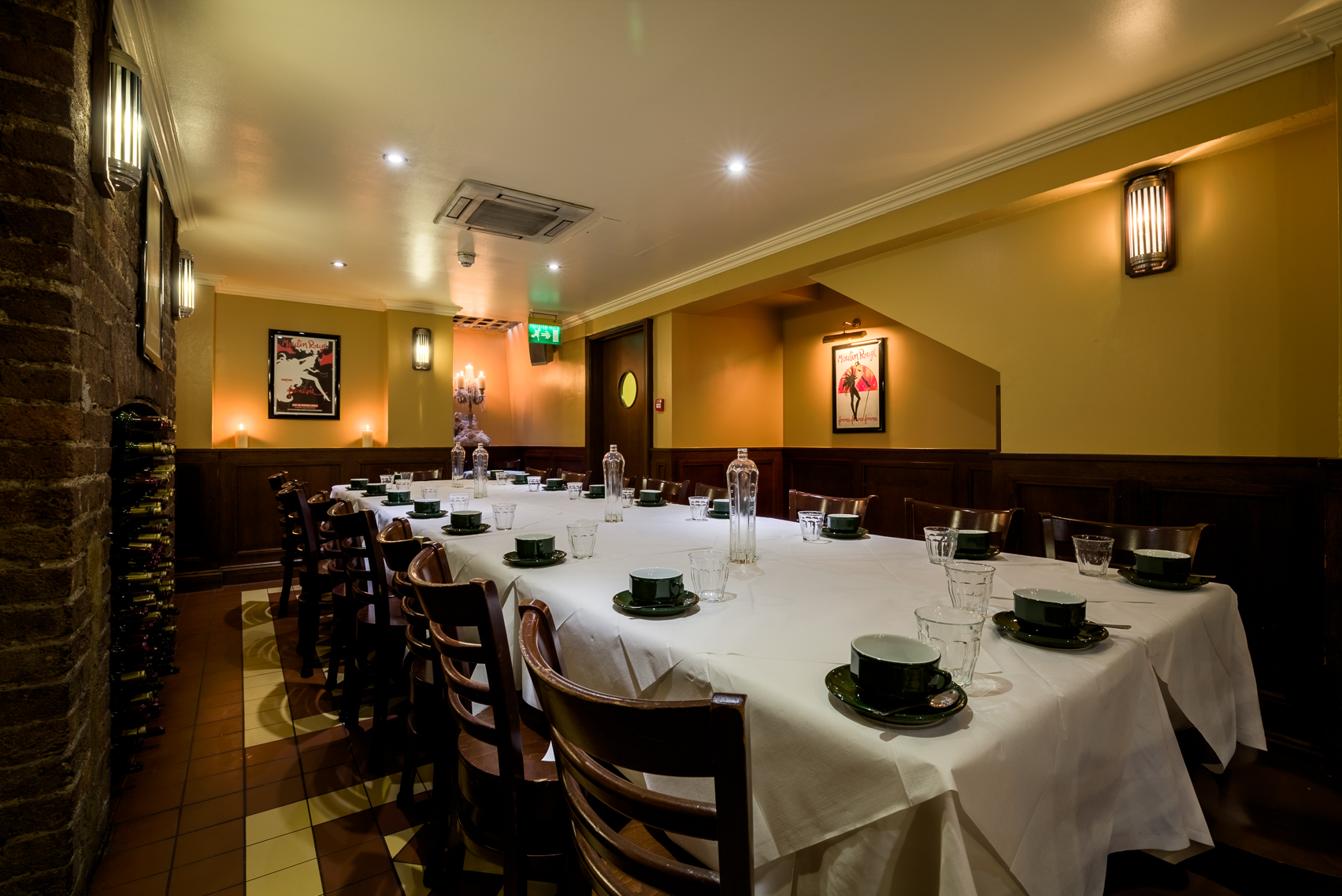 Elegant dining room at Boulevard Brasserie, ideal for corporate dinners and private events.