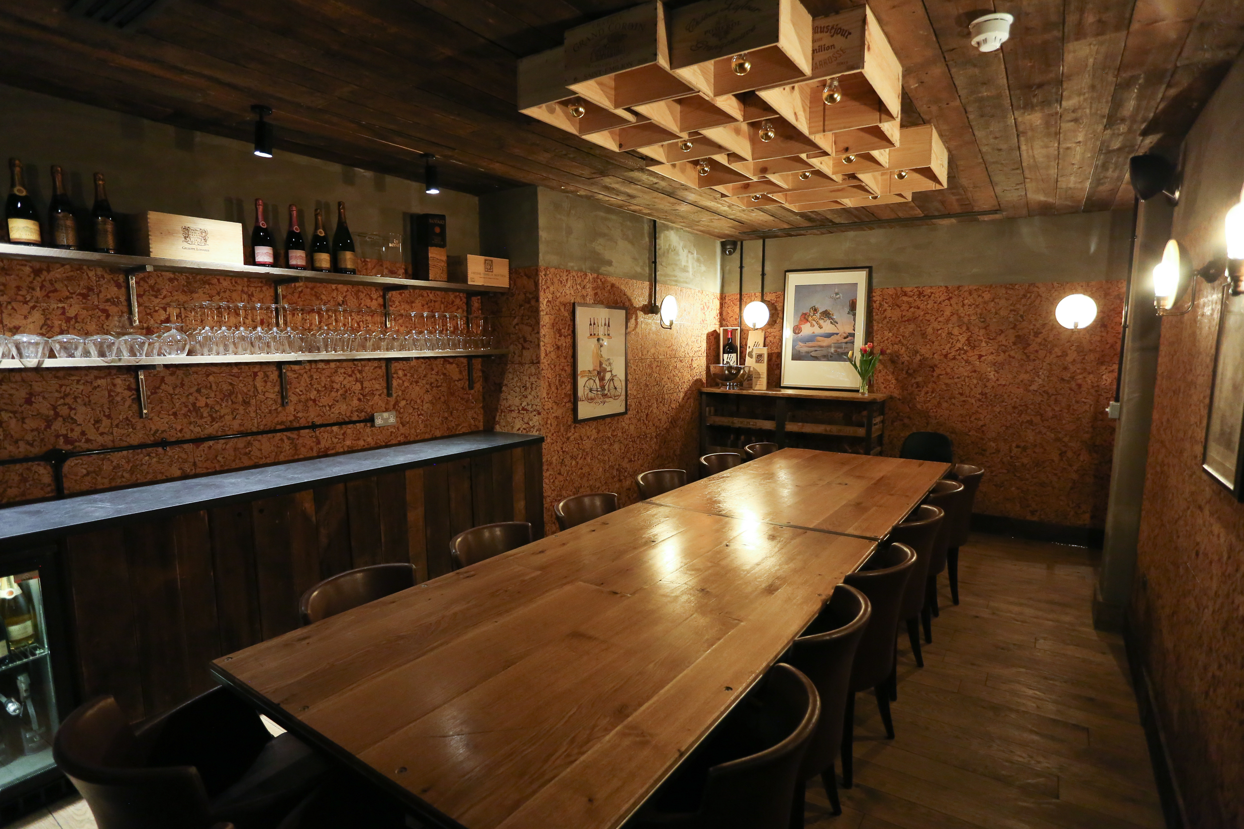 Cozy private dining room at Humble Grape, ideal for small gatherings and events.