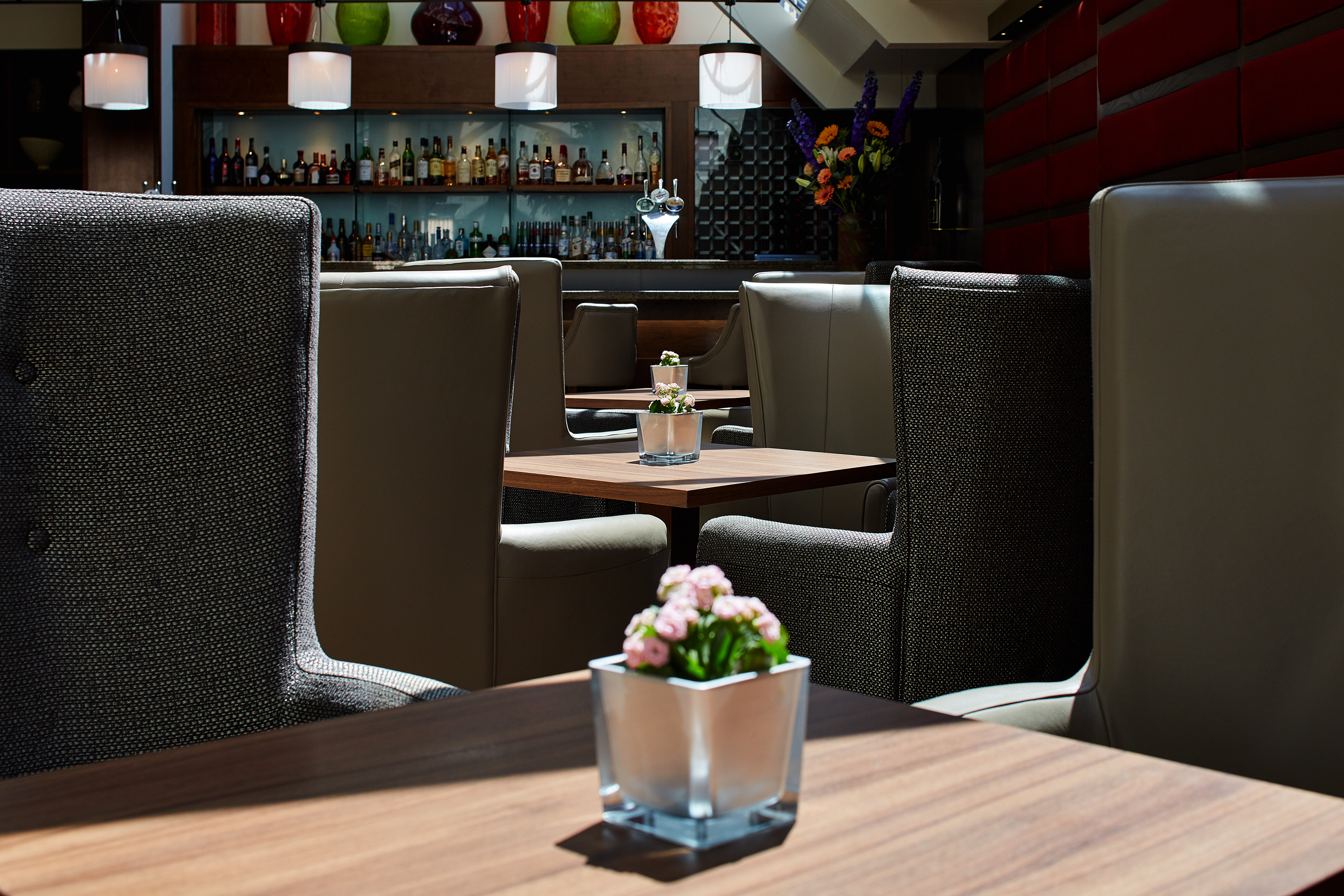 Modern restaurant interior at The Conservatory, perfect for networking events and meetings.