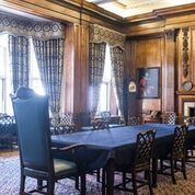 Elegant courtroom at Merchant Taylors' Hall, ideal for corporate meetings and discussions.
