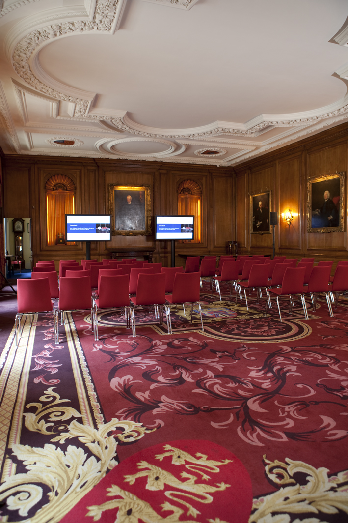 Elegant meeting space at Merchant Taylors' Hall, ideal for corporate events and seminars.
