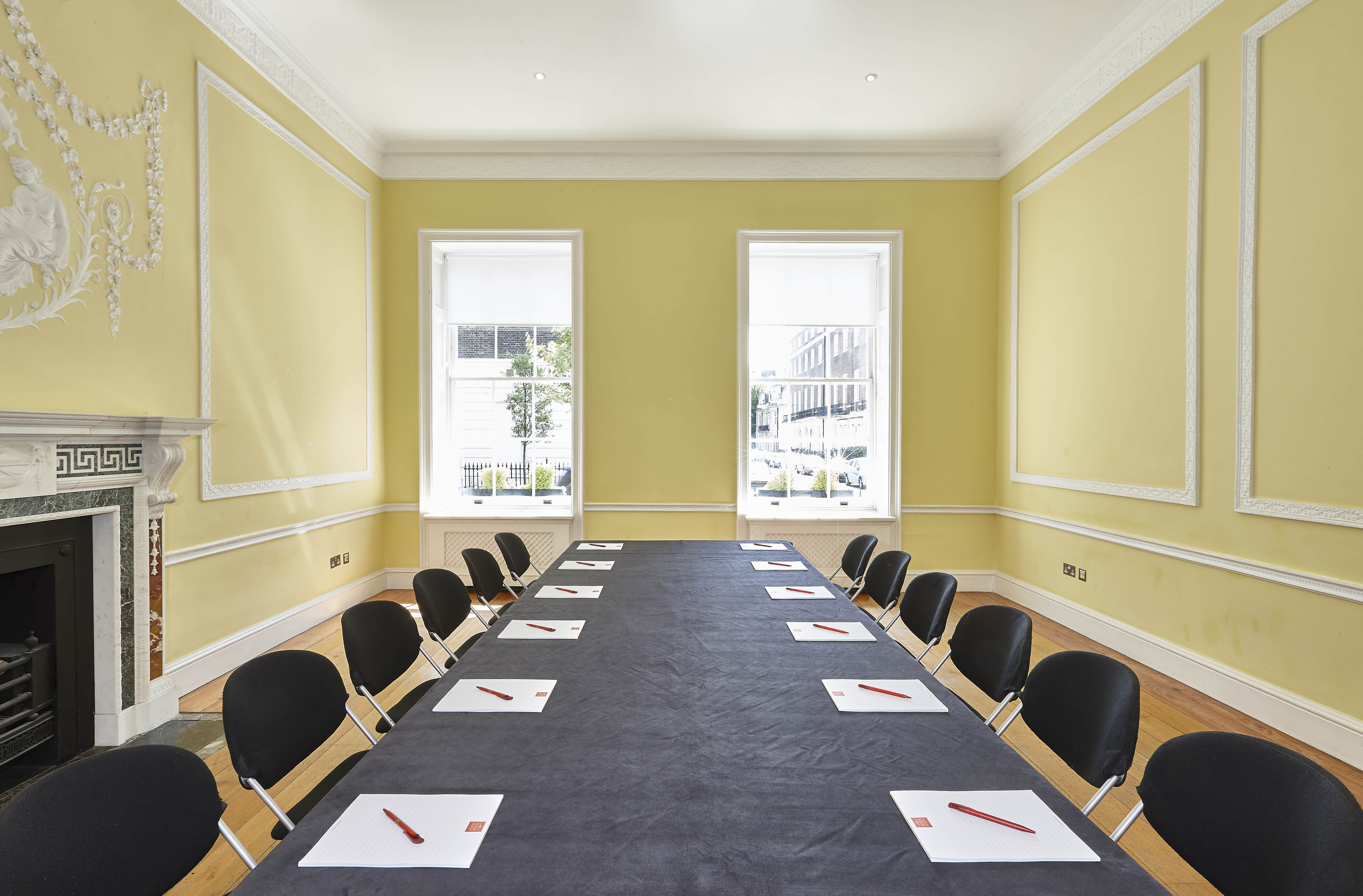 Hutchison Room in Asia House: bright meeting space with a long table for workshops.