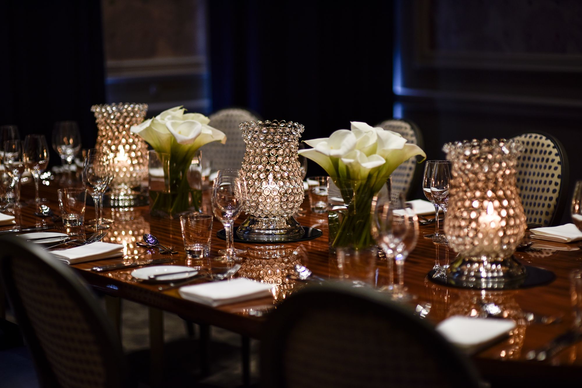 Elegant dining table at Andaz London for corporate dinner and special events.