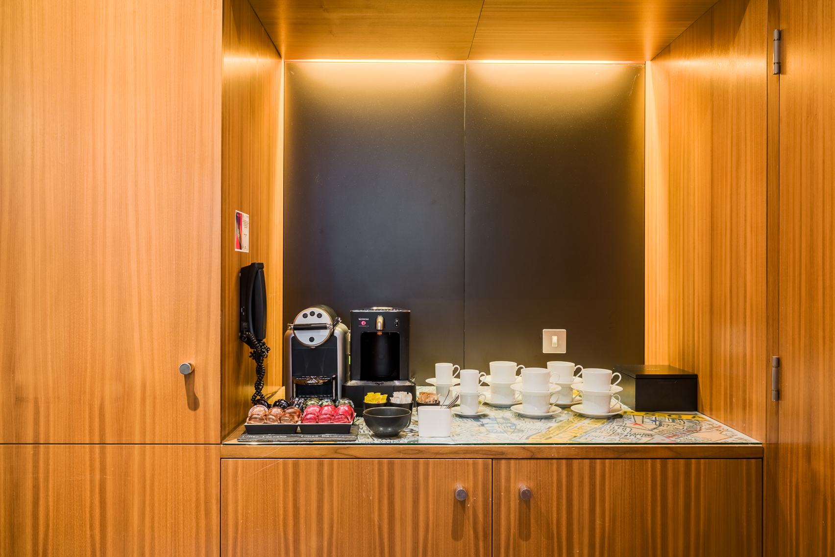 Monument Suite refreshment station at Andaz London, ideal for meetings and events.