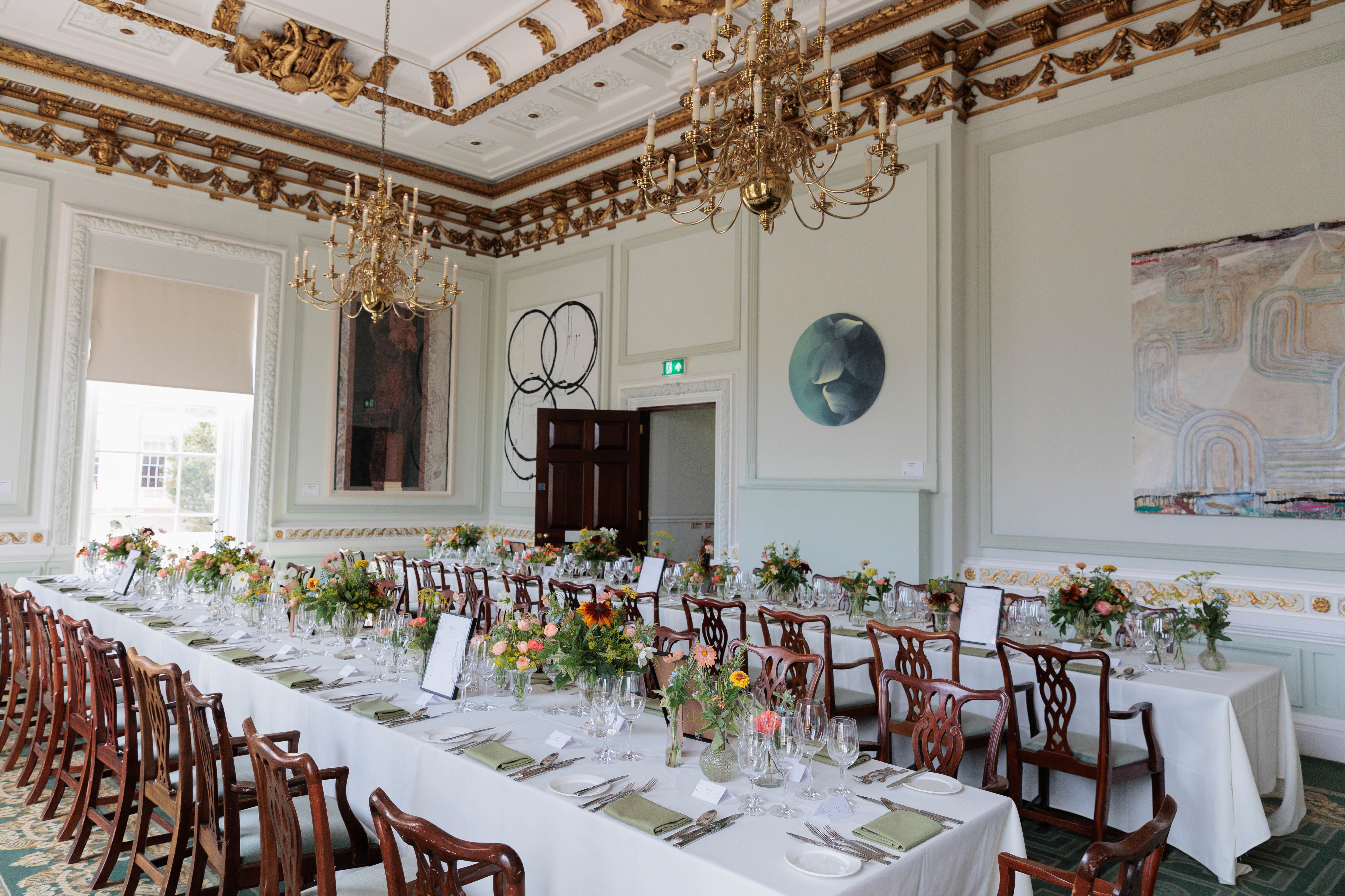 Elegant dining room at Carlton House Terrace, perfect for corporate events and formal gatherings.