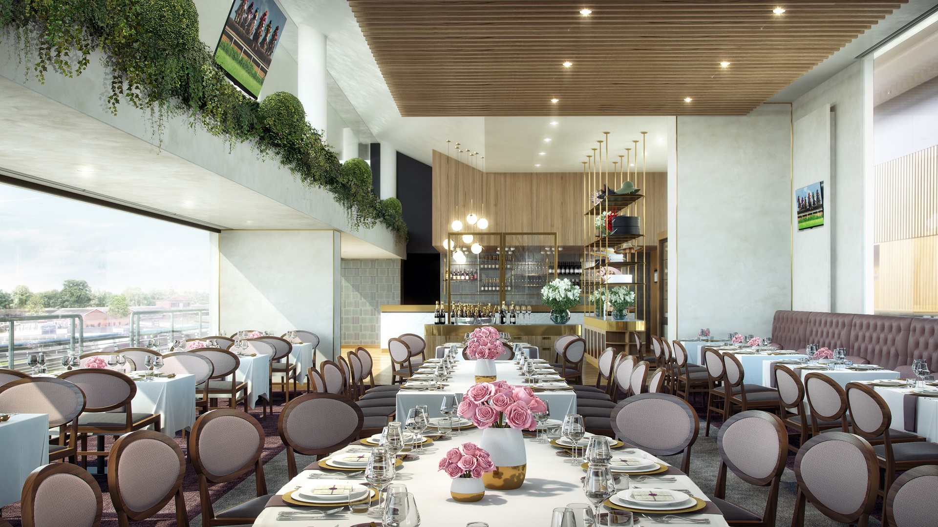 Elegant Parade Ring Suite at Ascot Racecourse for upscale events and weddings.