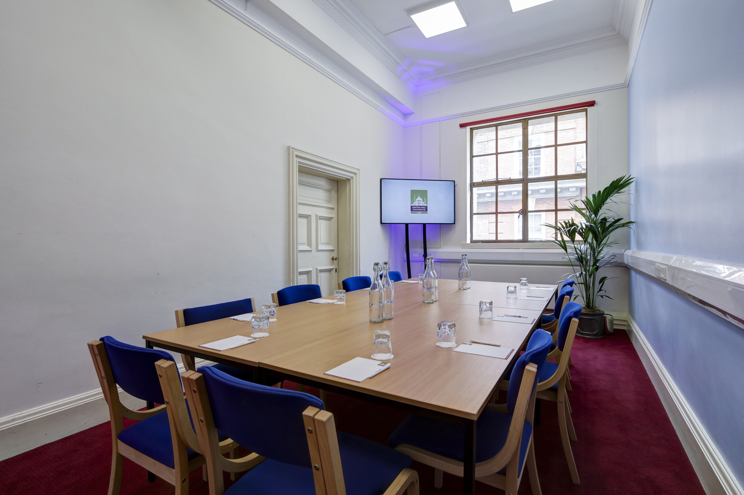 Syndicate Rooms in Central Hall Westminster, modern meeting space for corporate events.
