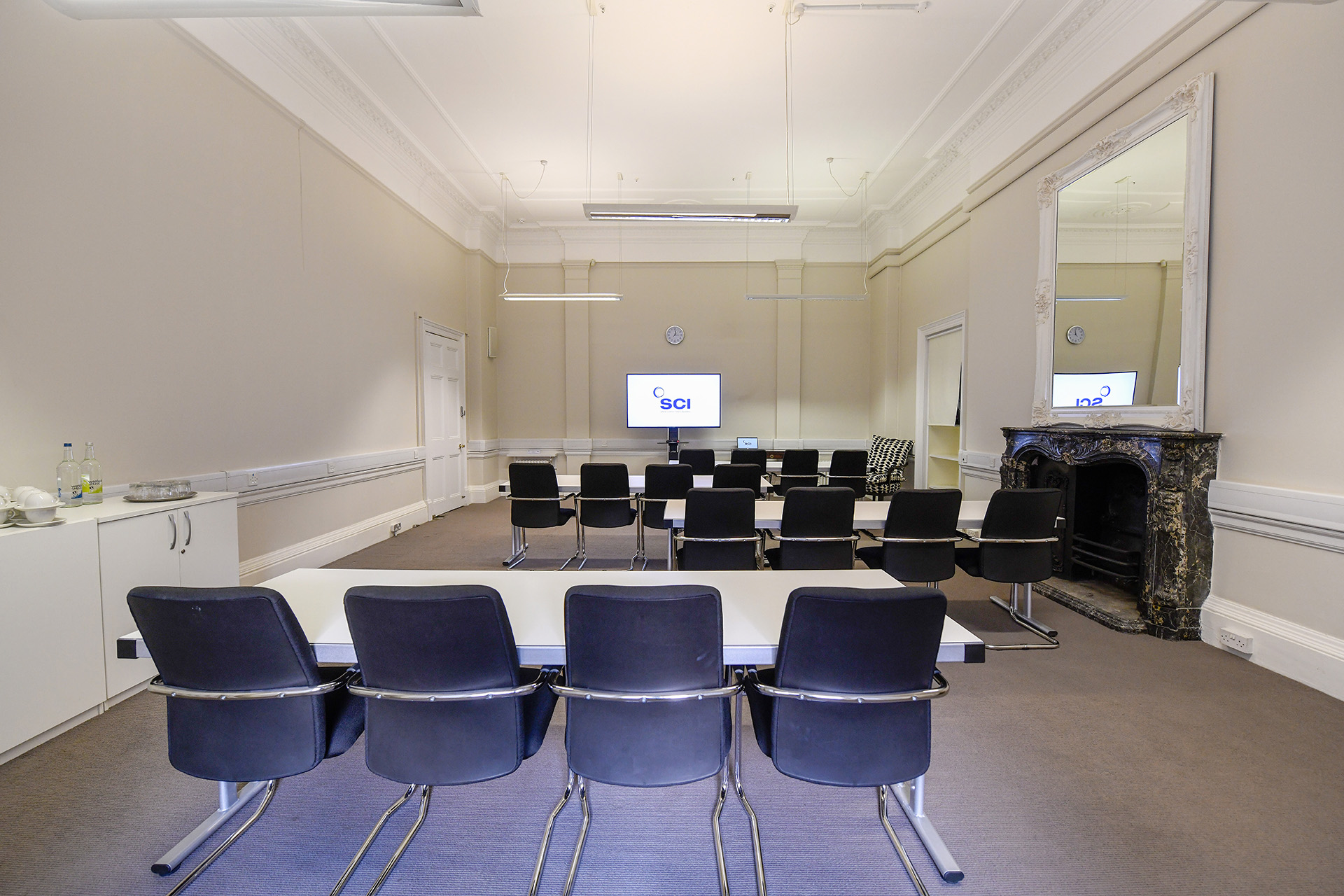 Leverhulme Room in SCI Belgravia, sleek chairs for professional meetings and workshops.