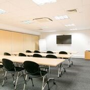 Meeting Room 2 in Pinnacle House, featuring a large screen for workshops and training.