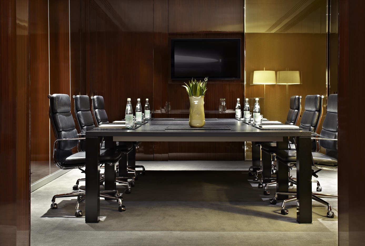 Sleek Lord Marshall Boardroom at Bulgari Hotel, ideal for corporate meetings and events.