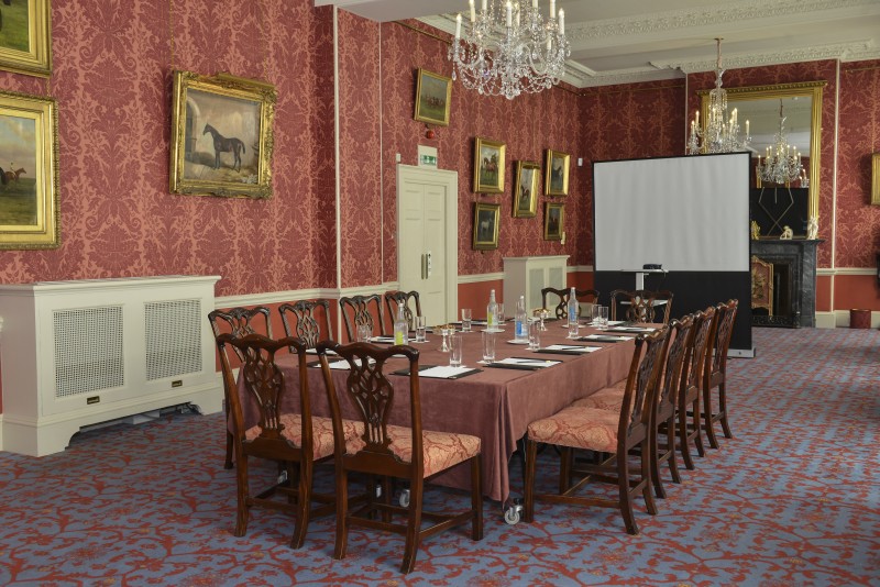 Elegant meeting room with long table for corporate events in Weston Park.