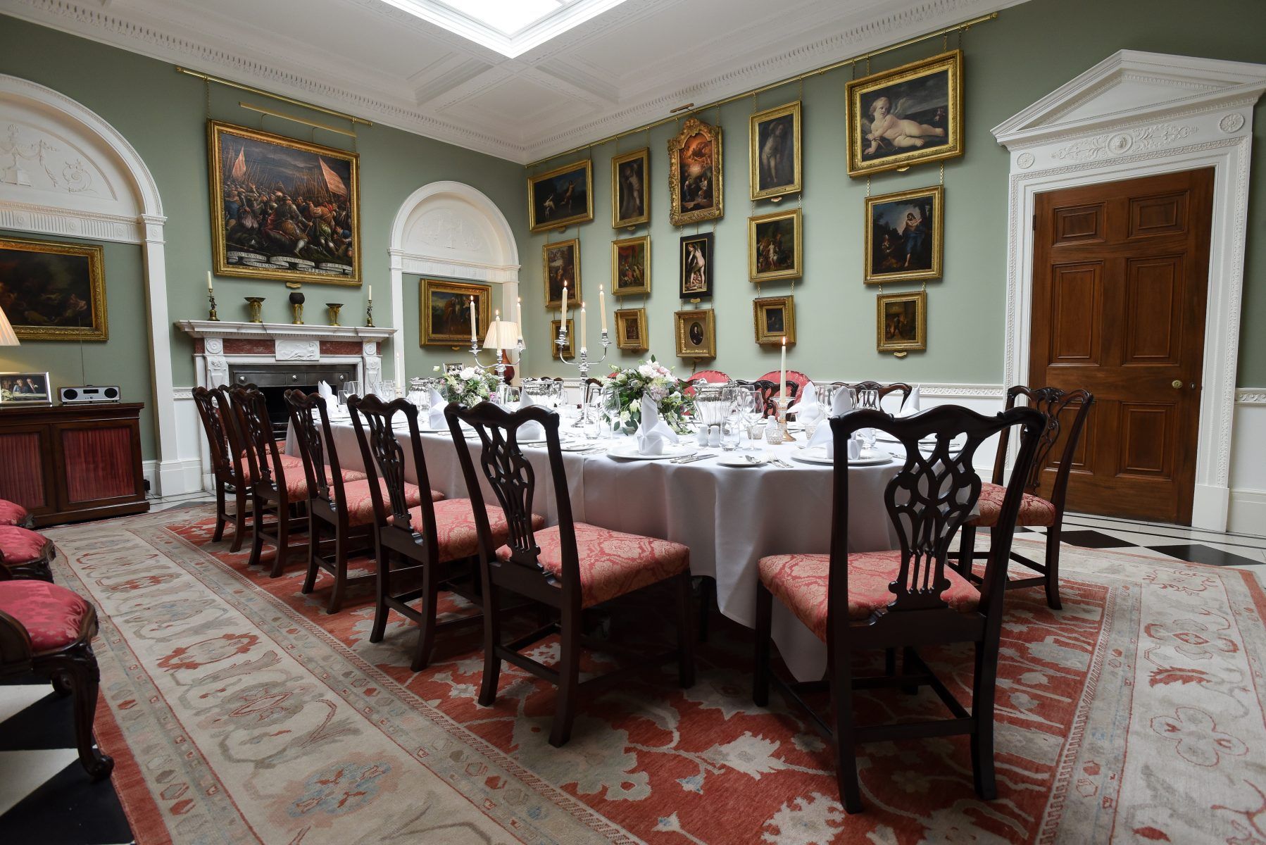 Elegant private dining room at Weston Park, ideal for formal events and gatherings.