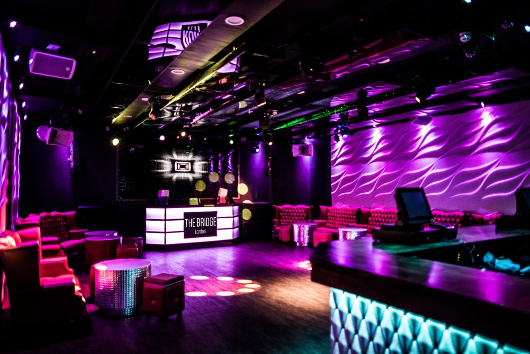 Vibrant event space at The Bridge London with modern decor, ideal for parties and gatherings.