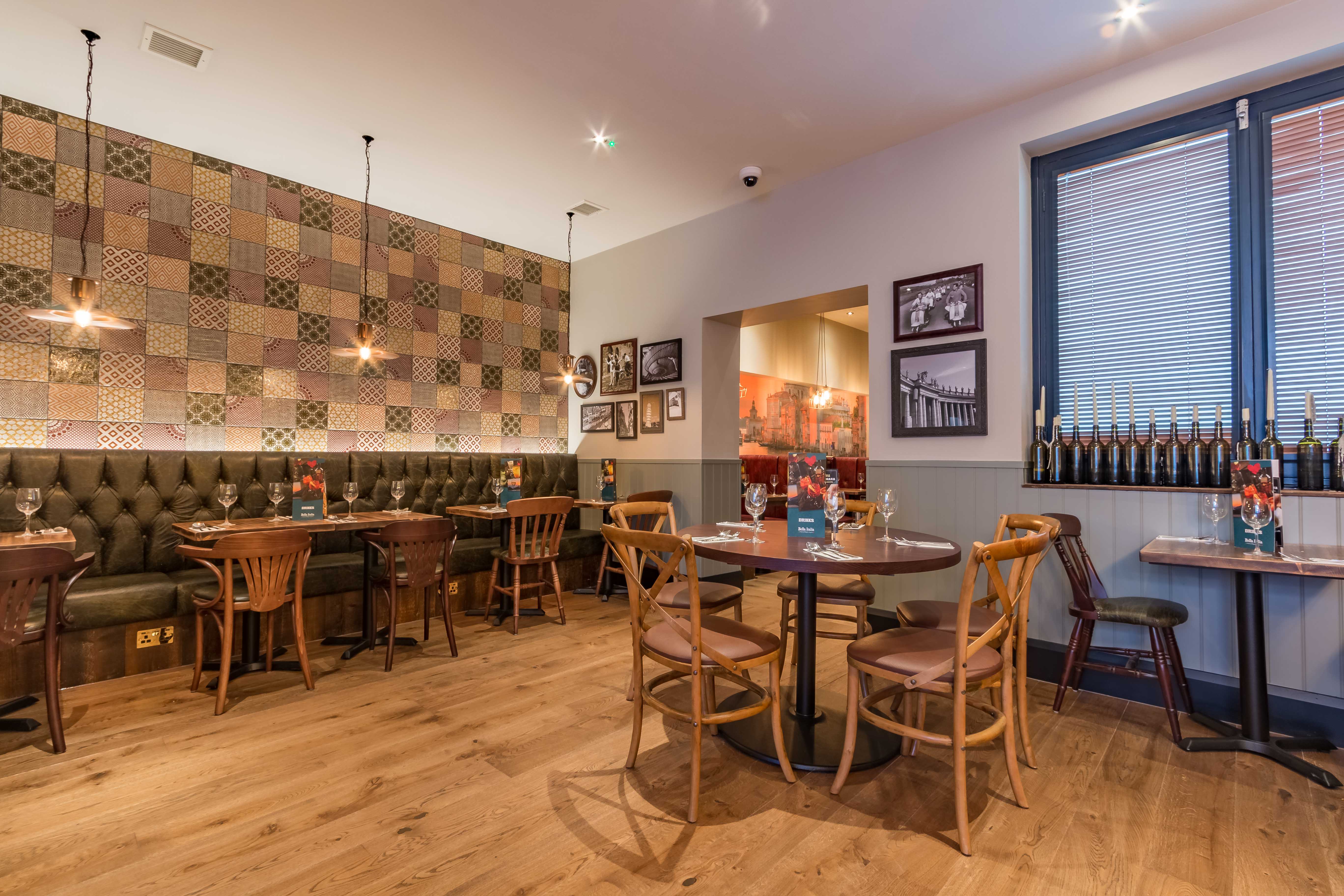 Stylish dining space in The Venice Room, perfect for intimate events and networking.