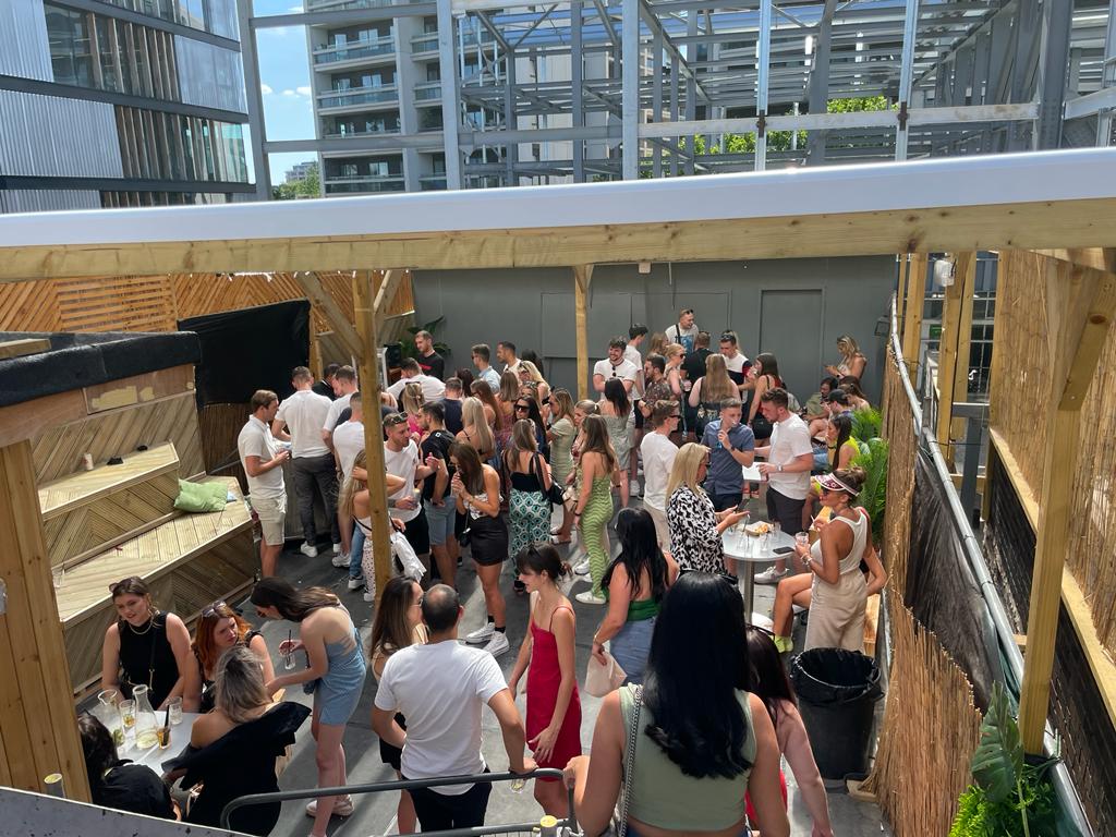 Vibrant outdoor event space at Egg LDN, perfect for summer networking and social gatherings.
