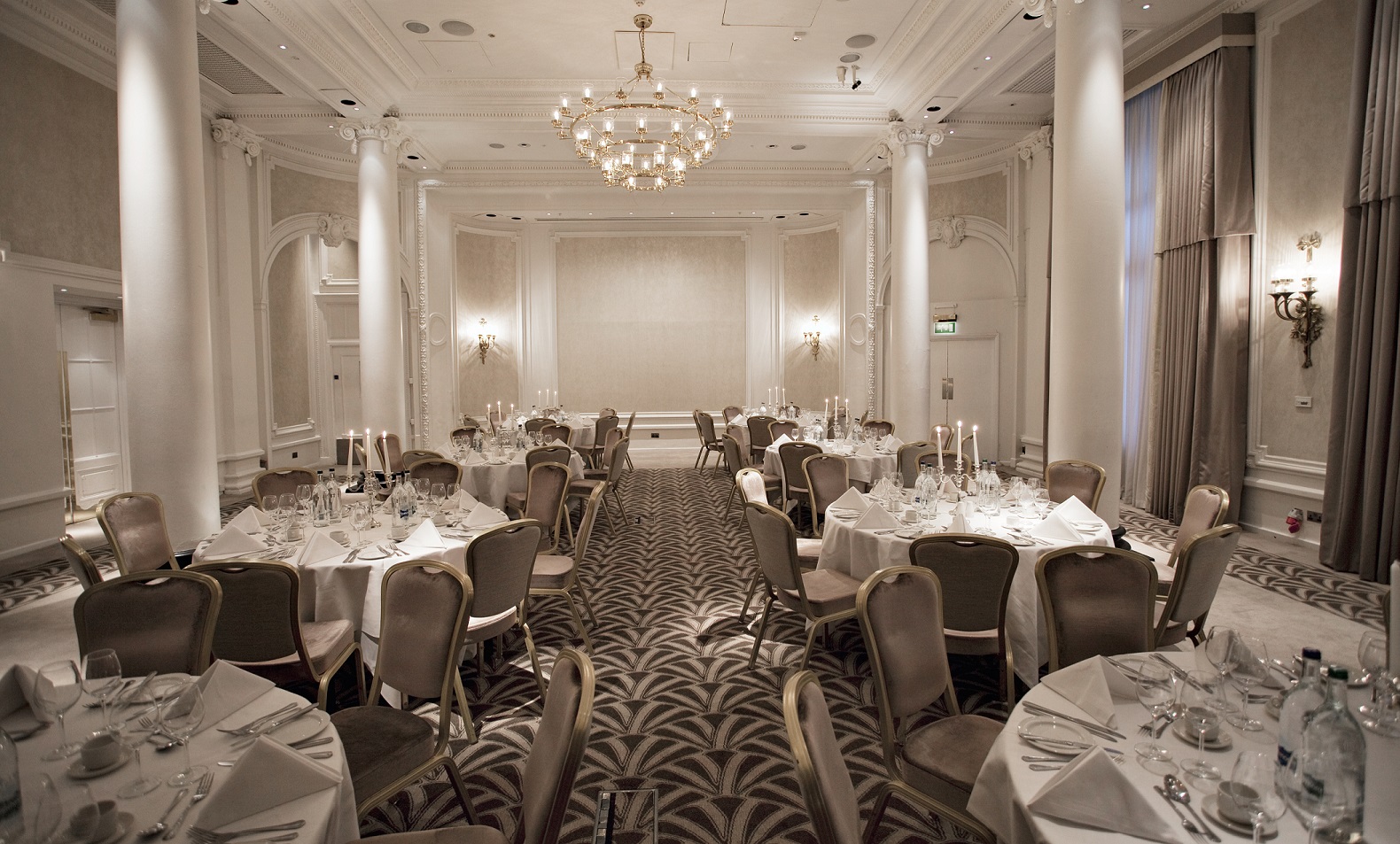 Adelphi Suite banquet hall at The Waldorf Hilton, London, ideal for weddings and corporate events.
