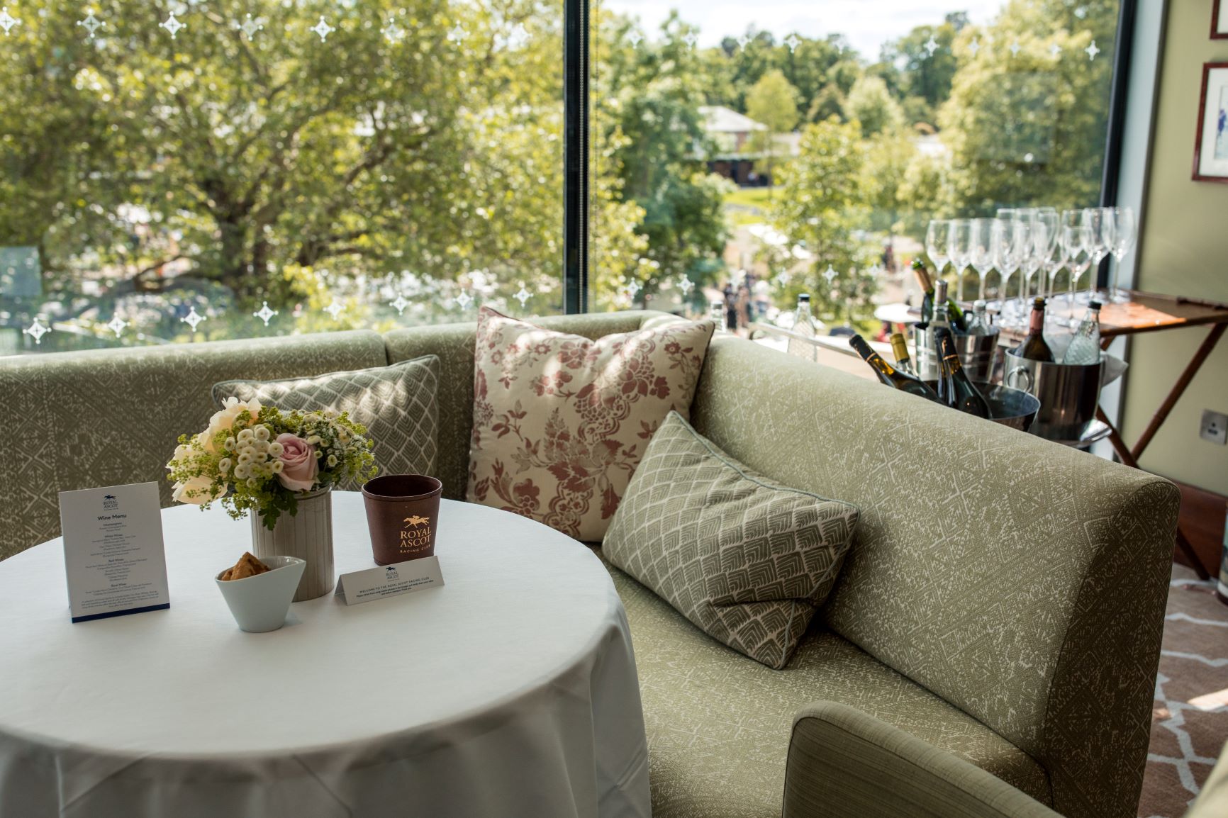Royal Ascot Racing Club Rooms with cozy seating, ideal for events and networking.