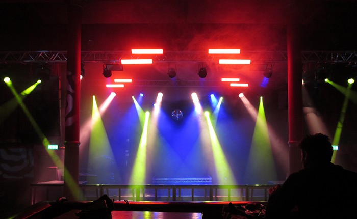 Dynamic event space at Arts Club Liverpool with vibrant stage lighting for concerts and parties.